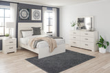 Stelsie 5-Piece Full Panel Bed with Mirrored Dresser and Nightstand (Full Panel Headboard/Footboard, Full Panel Rails, Dresser, Bedroom Mirror, Nightstand)