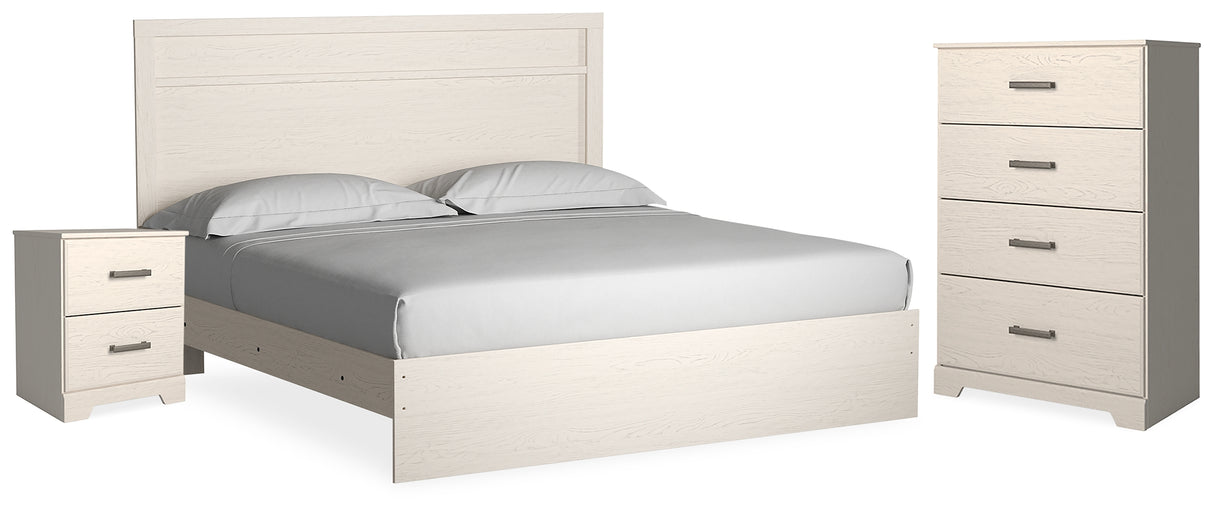 Stelsie King Panel Bed, Chest and Nightstand (Bed Size: King)