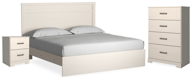 Stelsie King Panel Bed, Chest and Nightstand (Bed Size: King)
