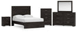 Belachime 6-Piece Full Panel Bed with Mirrored Dresser, Chest and Nightstand (Full Panel Headboard/Footboard, Full Panel Rails, Dresser, Bedroom Mirror, Chest of Drawers, Nightstand)