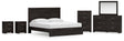 Belachime 7-Piece King Panel Bed with Mirrored Dresser, Chest and 2 Nightstands (King Panel Headboard/Footboard, King Panel Rails, Dresser, Bedroom Mirror, Chest of Drawers, Nightstand, Nightstand)