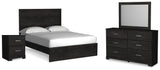 Belachime Queen Panel Bed, Dresser, Mirror, and Nightstand (Bed Size: Queen)
