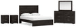 Belachime 6-Piece Queen Panel Bed with Mirrored Dresser and 2 Nightstands (Queen Panel Headboard/Footboard, Queen Panel Rails, Dresser, Bedroom Mirror, Nightstand, Nightstand)