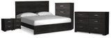 Belachime King Panel Bed, Dresser, Chest and 2 Nightstands
