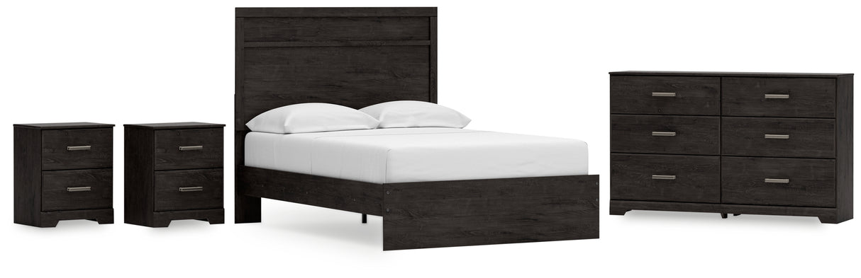 Belachime 5-Piece Full Panel Bed with Dresser and 2 Nightstands (Full Panel Headboard/Footboard, Full Panel Rails, Dresser, Nightstand, Nightstand)