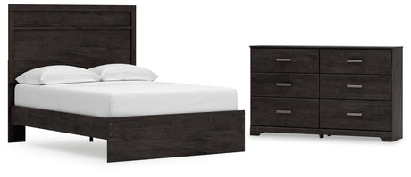 Belachime 3-Piece Full Panel Bed with Dresser (Full Panel Headboard/Footboard, Full Panel Rails, Dresser)