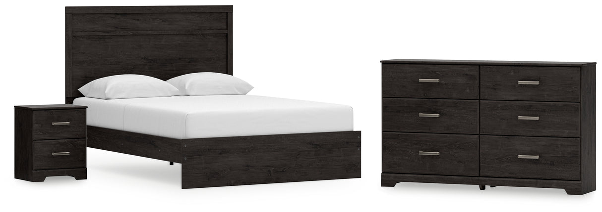 Belachime 4-Piece Queen Panel Bed with Dresser and Nightstand (Queen Panel Headboard/Footboard, Queen Panel Rails, Dresser, Nightstand)