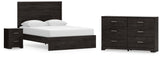Belachime 4-Piece Queen Panel Bed with Dresser and Nightstand (Queen Panel Headboard/Footboard, Queen Panel Rails, Dresser, Nightstand)
