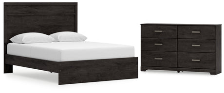Belachime 3-Piece Queen Panel Bed with Dresser (Queen Panel Headboard/Footboard, Queen Panel Rails, Dresser)