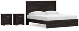 Belachime 5-Piece King Panel Bed with Dresser and 2 Nightstands (King Panel Headboard/Footboard, King Panel Rails, Dresser, Nightstand, Nightstand)