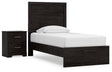 Belachime 3-Piece Twin Panel Bed with Nightstand (Twin Panel Headboard/Footboard, Twin Panel Rails, Nightstand)