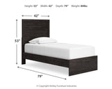 Belachime 3-Piece Twin Panel Bed with Nightstand (Twin Panel Headboard/Footboard, Twin Panel Rails, Nightstand)