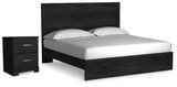 Belachime King Panel Bed and Nightstand (Bed Size: King)