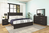 Belachime King Panel Bed and Nightstand (Bed Size: King)