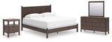 Pamytta King Panel Bed, Dresser, Mirror and Nightstand (Bed Size: King)