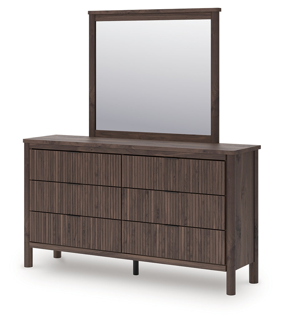 Pamytta King Panel Bed, Dresser, Mirror and Nightstand (Bed Size: King)