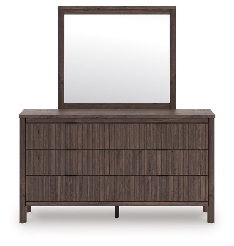 Pamytta King Panel Bed, Dresser, Mirror and Nightstand (Bed Size: King)