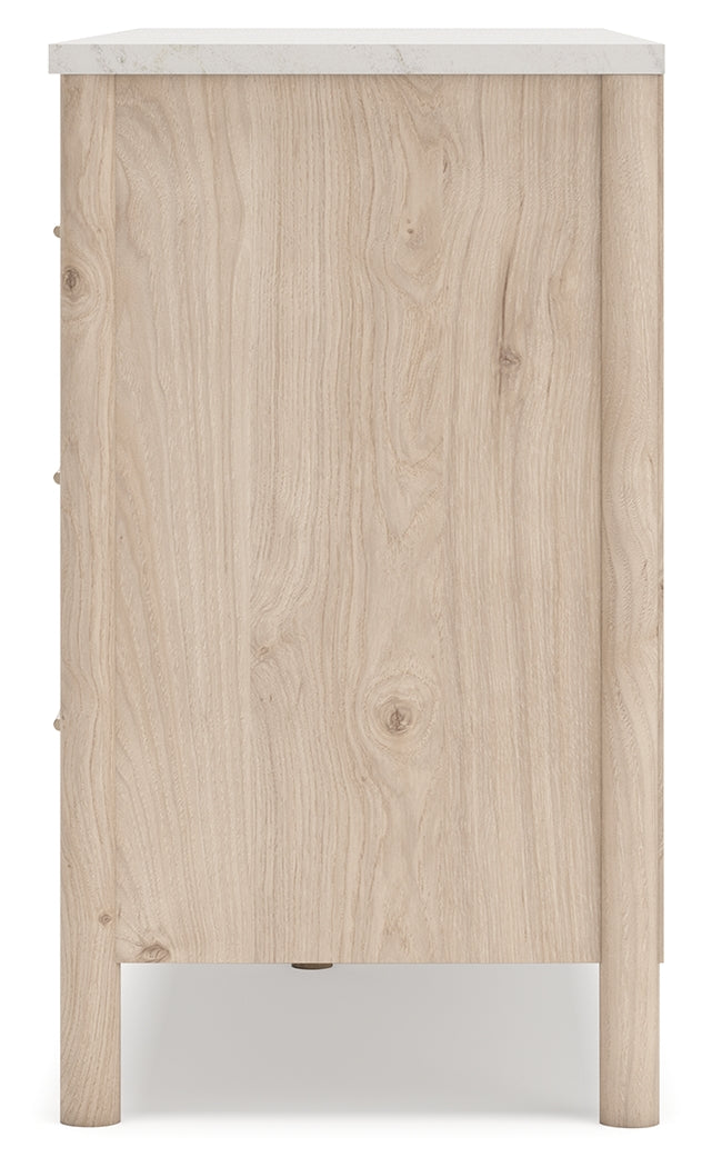 Cadmori 6-Piece Queen Upholstered Panel Bed with Dresser and 2 Nightstands (Platform Queen Roll Slats, Queen Panel Footboard with Rails, Queen Upholstered Panel Headboard, Dresser, Nightstand, Nightstand)