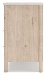 Cadmori 4-Piece Queen Upholstered Panel Bed with Dresser (Platform Queen Roll Slats, Queen Panel Footboard with Rails, Queen Upholstered Panel Headboard, Dresser)