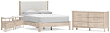 Cadmori 6-Piece Queen Upholstered Panel Bed with Dresser and 2 Nightstands (Platform Queen Roll Slats, Queen Panel Footboard with Rails, Queen Upholstered Panel Headboard, Dresser, Nightstand, Nightstand)