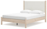 Cadmori Queen Upholstered Panel Bed, Dresser and Mirror (Bed Size: Queen)
