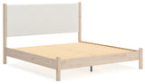 Cadmori King Upholstered Panel Bed, Dresser, Mirror and Nightstand