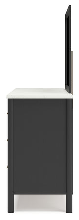 Cadmori 7-Piece King Upholstered Panel Bed with Mirrored Dresser and 2 Nightstands (Platform King Roll Slats, King Panel Footboard with Rails, King Upholstered Panel Headboard, Dresser, Bedroom Mirror, Nightstand, Nightstand)