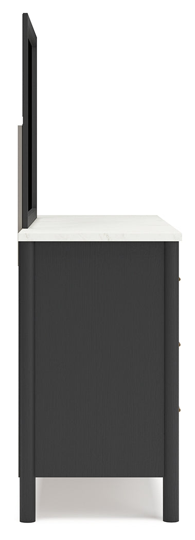 Cadmori 8-Piece King Upholstered Panel Bed with Mirrored Dresser, Chest and 2 Nightstands (Platform King Roll Slats, King Panel Footboard with Rails, King Upholstered Panel Headboard, Dresser, Bedroom Mirror, Chest of Drawers, Nightstand, Nightstand)