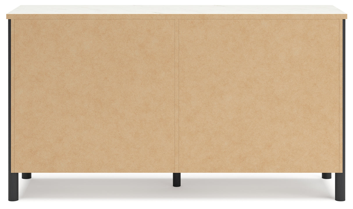 Cadmori 4-Piece Full Upholstered Panel Bed with Dresser (Platform Full Roll Slats, Full Panel Footboard with Rails, Full Upholstered Panel Headboard, Dresser)