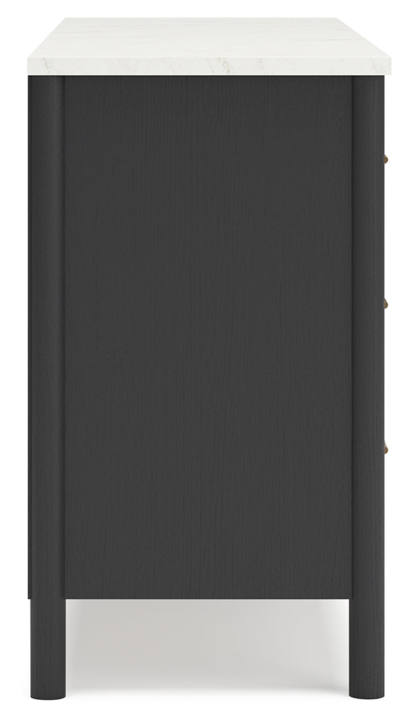 Cadmori 2-Piece Full Upholstered Bed with Dresser (Full Upholstered Bed with Roll Slats, Dresser)