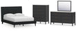 Cadmori 4-Piece Full Upholstered Bed with Mirrored Dresser and Chest (Full Upholstered Bed with Roll Slats, Dresser, Bedroom Mirror, Chest of Drawers)