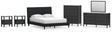 Cadmori 6-Piece Queen Upholstered Bed with Mirrored Dresser, Chest and 2 Nightstands (Queen Upholstered Bed with Roll Slats, Dresser, Bedroom Mirror, Chest of Drawers, Nightstand, Nightstand)