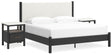 Cadmori 5-Piece King Upholstered Panel Bed with 2 Nightstands (Platform King Roll Slats, King Panel Footboard with Rails, King Upholstered Panel Headboard, Nightstand, Nightstand)