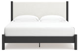 Cadmori 6-Piece King Upholstered Panel Bed with Mirrored Dresser and Chest (Platform King Roll Slats, King Panel Footboard with Rails, King Upholstered Panel Headboard, Dresser, Bedroom Mirror, Chest of Drawers)