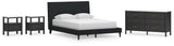 Cadmori 4-Piece Queen Upholstered Bed with Dresser and 2 Nightstands (Queen Upholstered Bed with Roll Slats, Dresser, Nightstand, Nightstand)