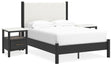 Cadmori 5-Piece Full Upholstered Panel Bed with 2 Nightstands (Platform Full Roll Slats, Full Panel Footboard with Rails, Full Upholstered Panel Headboard, Nightstand, Nightstand)