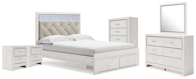 Altyra Queen Storage Bed, Dresser Mirror, Chest and 2 Nightstands