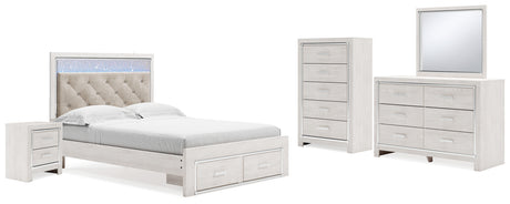 Altyra Queen Storage Bed, Dresser, Mirror, Chest and Nightstand (Bed Size: Queen)