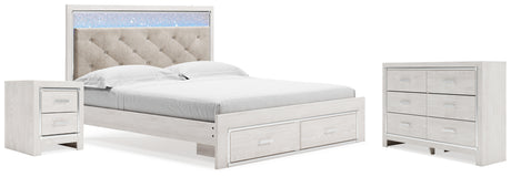 Altyra King Storage Bed, Dresser and Nightstand