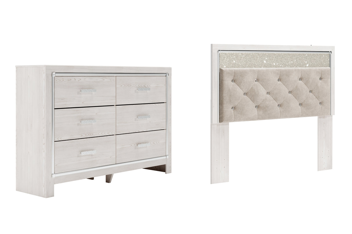 Altyra 2-Piece Queen Panel Headboard with Dresser (Queen Upholstered Panel Headboard, Dresser)