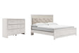 Altyra 4-Piece King Panel Bed with Dresser (King Panel Footboard, King/California King Upholstered Panel Headboard, King Panel Rails, Dresser)