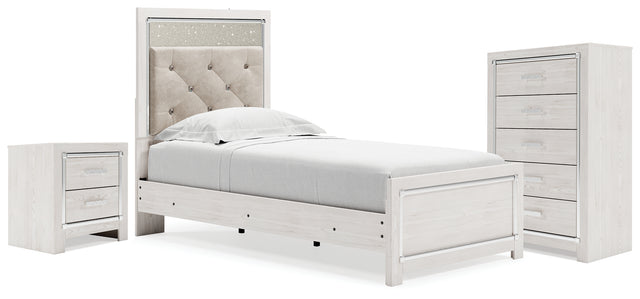 Altyra Twin Panel Bed, Chest and Nightstand