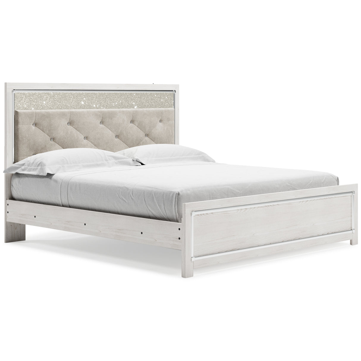 Altyra 4-Piece King Panel Bed with Dresser (King Panel Footboard, King/California King Upholstered Panel Headboard, King Panel Rails, Dresser)