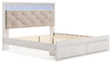 Altyra 7-Piece King Upholstered Storage Bed with Mirrored Dresser and Nightstand (Platform King Roll Slats, King Storage Footboard, King/California King Upholstered Panel Headboard, Queen/King Platform Rails, Dresser, Bedroom Mirror, Nightstand)