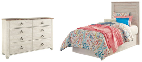 Willowton 2-Piece Twin Panel Headboard with Dresser (Twin Panel Headboard, Dresser)