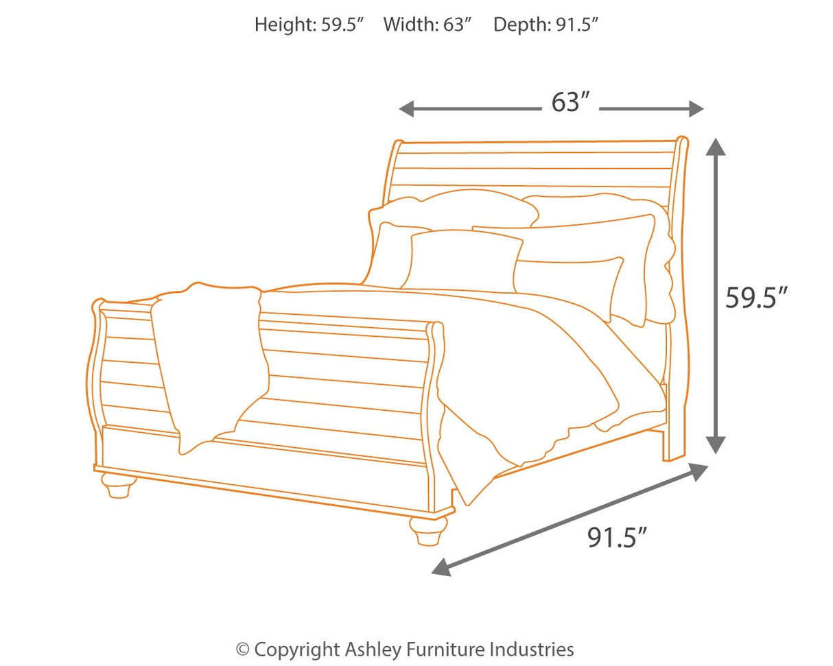 Willowton Queen Sleigh Bed (Bed Size: Queen)