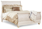 Willowton Queen Sleigh Bed, Dresser, Mirror, Chest and Nightstand (Bed Size: Queen)