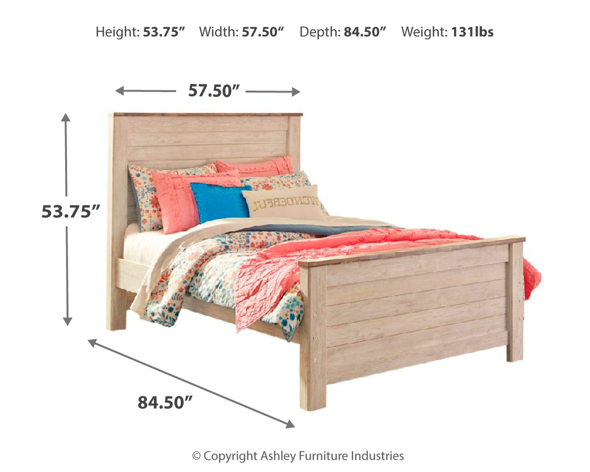 Willowton Full Panel Bed and Nightstand