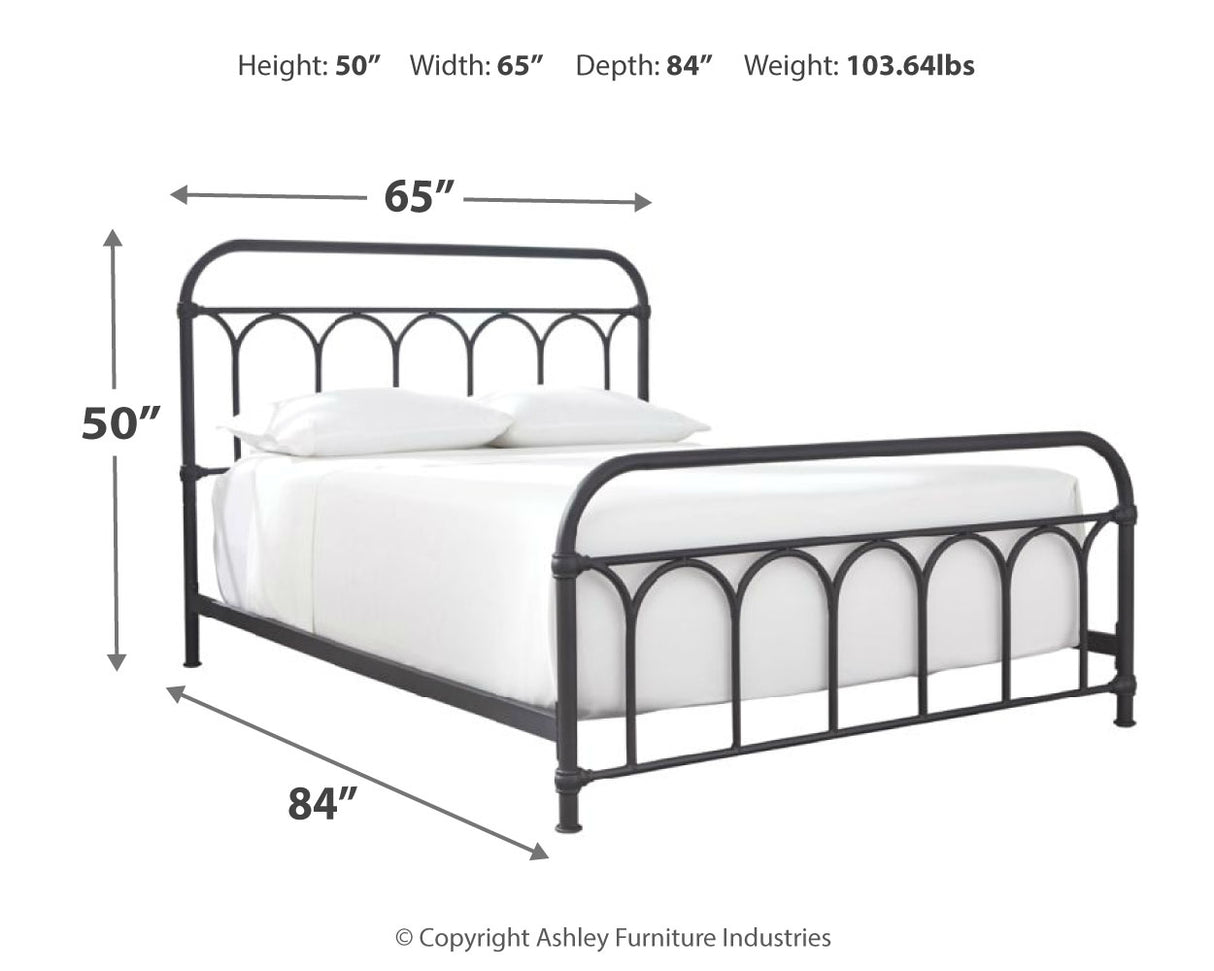 Nashburg 2-Piece Queen Metal Bed with Mattress (Queen Metal Bed, Chime 12 Inch Hybrid Queen Mattress in a Box)