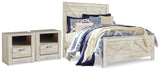 Bellaby Queen Crossbuck Panel Bed and 2 Nightstands